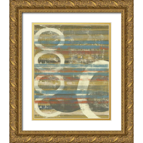 Textured Orbs II Gold Ornate Wood Framed Art Print with Double Matting by Goldberger, Jennifer