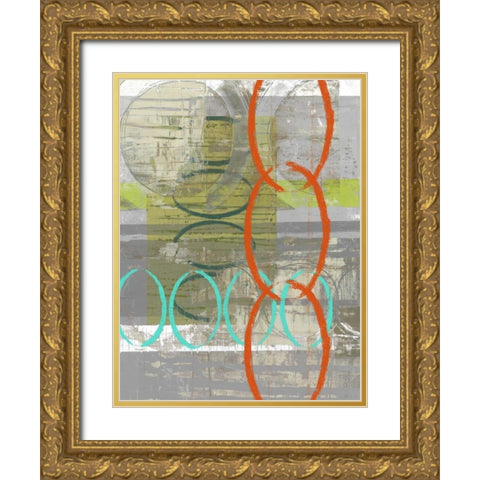Linking I Gold Ornate Wood Framed Art Print with Double Matting by Goldberger, Jennifer