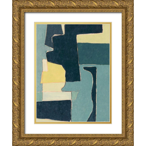 Blue Note II Gold Ornate Wood Framed Art Print with Double Matting by Delamater, Rob