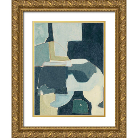 Blue Note III Gold Ornate Wood Framed Art Print with Double Matting by Delamater, Rob
