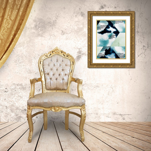 Blue Billow I Gold Ornate Wood Framed Art Print with Double Matting by Popp, Grace