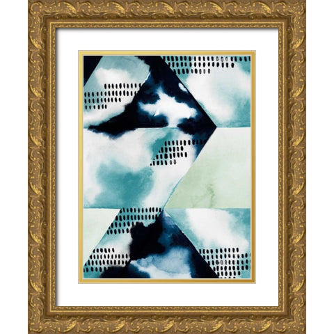 Blue Billow I Gold Ornate Wood Framed Art Print with Double Matting by Popp, Grace