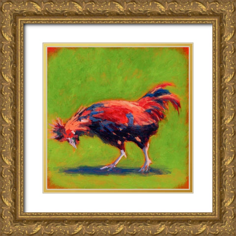 Proud Red II Gold Ornate Wood Framed Art Print with Double Matting by Young, Carol