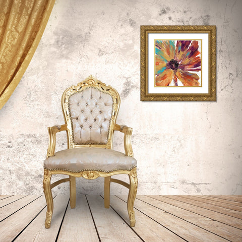 Orange Splash II Gold Ornate Wood Framed Art Print with Double Matting by OToole, Tim