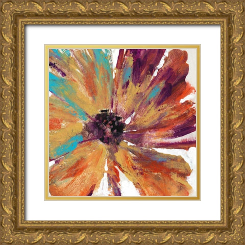 Orange Splash II Gold Ornate Wood Framed Art Print with Double Matting by OToole, Tim