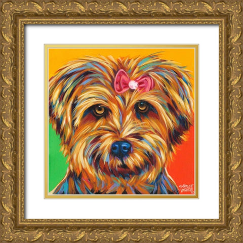 Sweet Yorkie I Gold Ornate Wood Framed Art Print with Double Matting by Vitaletti, Carolee