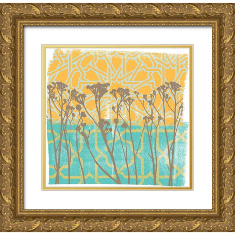 Along the Fence I Gold Ornate Wood Framed Art Print with Double Matting by Saunders, Alonzo