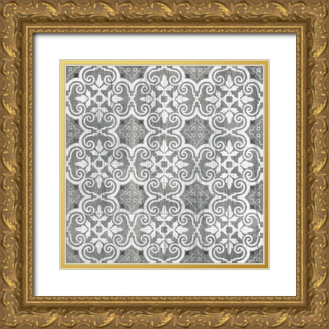Boho Luxe Tile II Gold Ornate Wood Framed Art Print with Double Matting by Vess, June Erica