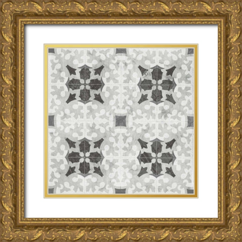 Boho Luxe Tile V Gold Ornate Wood Framed Art Print with Double Matting by Vess, June Erica