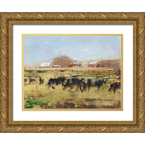 Out to Pasture II Gold Ornate Wood Framed Art Print with Double Matting by Harper, Ethan