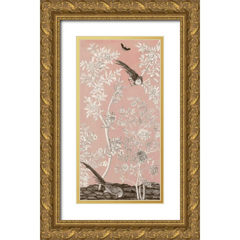 Blush Chinoiserie II Gold Ornate Wood Framed Art Print with Double Matting by McCavitt, Naomi
