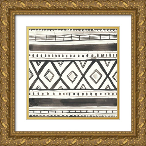 Tribal Echo III Gold Ornate Wood Framed Art Print with Double Matting by Vess, June Erica