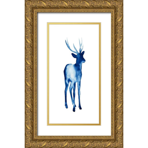 Ink Drop Rusa Deer I Gold Ornate Wood Framed Art Print with Double Matting by Popp, Grace