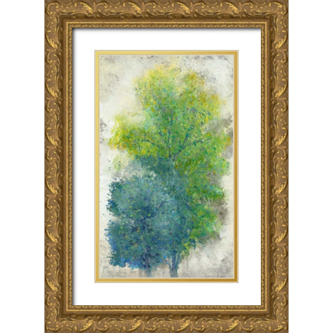 A Pair of Trees II Gold Ornate Wood Framed Art Print with Double Matting by OToole, Tim