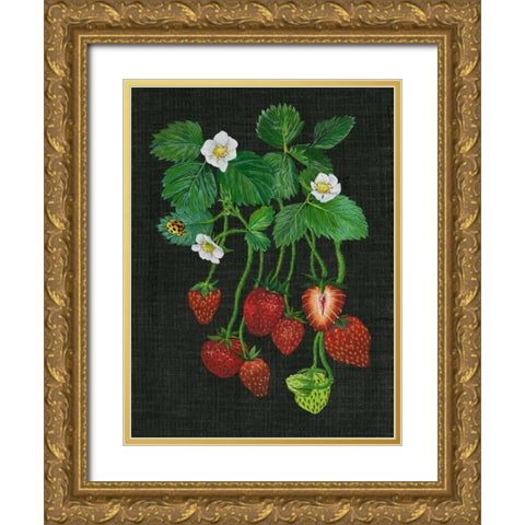 Strawberry Fields II Gold Ornate Wood Framed Art Print with Double Matting by Wang, Melissa