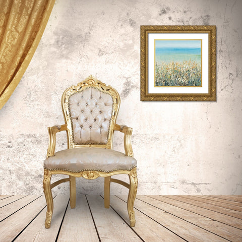 Shoreline Flowers I Gold Ornate Wood Framed Art Print with Double Matting by OToole, Tim