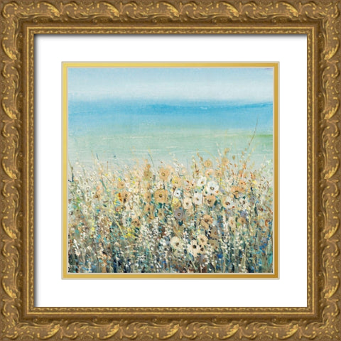 Shoreline Flowers I Gold Ornate Wood Framed Art Print with Double Matting by OToole, Tim