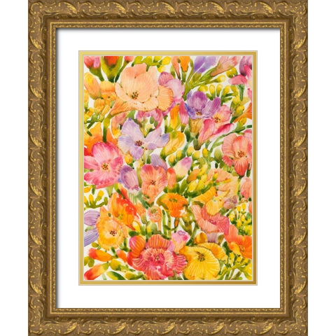 Wildflower Study I Gold Ornate Wood Framed Art Print with Double Matting by OToole, Tim