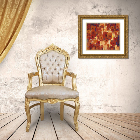 Transitional Poppies I Gold Ornate Wood Framed Art Print with Double Matting by OToole, Tim