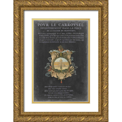 Vintage Bookplate IV Gold Ornate Wood Framed Art Print with Double Matting by Vision Studio
