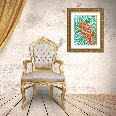 Luau III Gold Ornate Wood Framed Art Print with Double Matting by Vision Studio