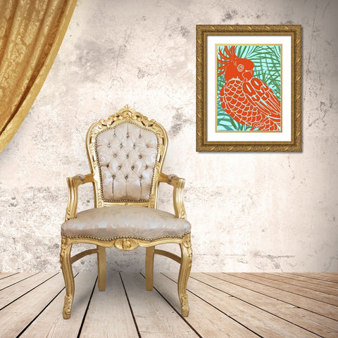 Luau IV Gold Ornate Wood Framed Art Print with Double Matting by Vision Studio