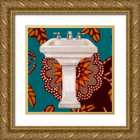 Spice Bathroom III Gold Ornate Wood Framed Art Print with Double Matting by Vision Studio