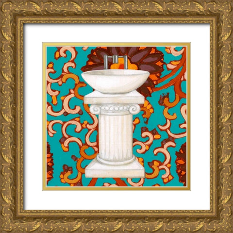Spice Bathroom IV Gold Ornate Wood Framed Art Print with Double Matting by Vision Studio