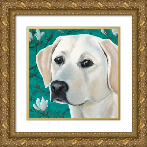 Dlynns Dogs - Magnolia Gold Ornate Wood Framed Art Print with Double Matting by Roll, Dylnn