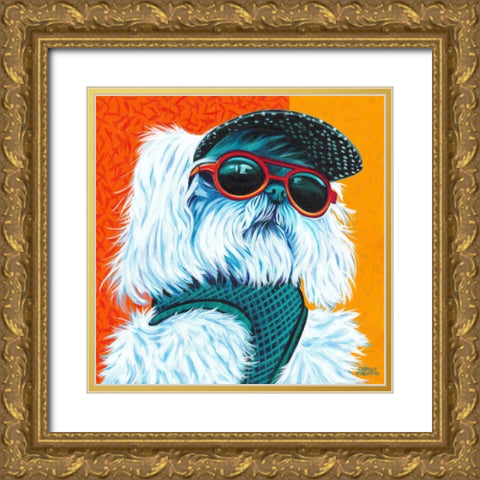 Cute Pups IV Gold Ornate Wood Framed Art Print with Double Matting by Vitaletti, Carolee