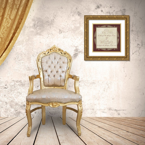 Inspired Wine I Gold Ornate Wood Framed Art Print with Double Matting by Vision Studio