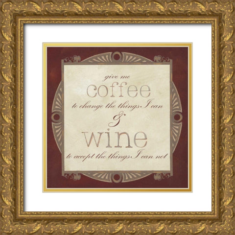 Inspired Wine I Gold Ornate Wood Framed Art Print with Double Matting by Vision Studio