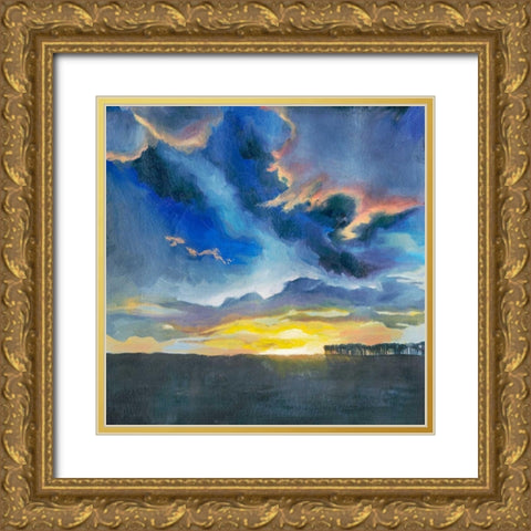 Vivid Sunset I Gold Ornate Wood Framed Art Print with Double Matting by Popp, Grace