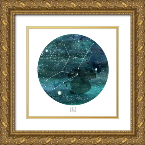 Constellation-Virgo Gold Ornate Wood Framed Art Print with Double Matting by McCavitt, Naomi