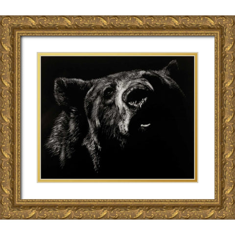 Scratchboard Critic Gold Ornate Wood Framed Art Print with Double Matting by Chapman, Julie T.