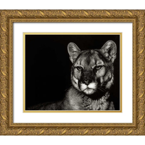 Scratchboard Nightfall Gold Ornate Wood Framed Art Print with Double Matting by Chapman, Julie T.