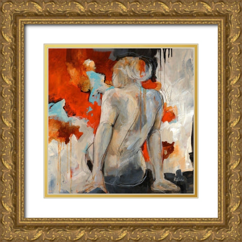 Forget Me Not II Gold Ornate Wood Framed Art Print with Double Matting by Drotar, Rikki