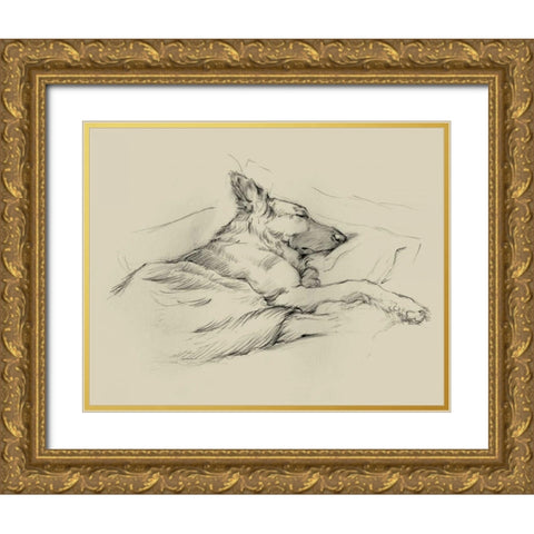 Dog Days IV Gold Ornate Wood Framed Art Print with Double Matting by Harper, Ethan
