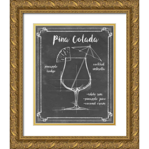Mixology IV Gold Ornate Wood Framed Art Print with Double Matting by Harper, Ethan