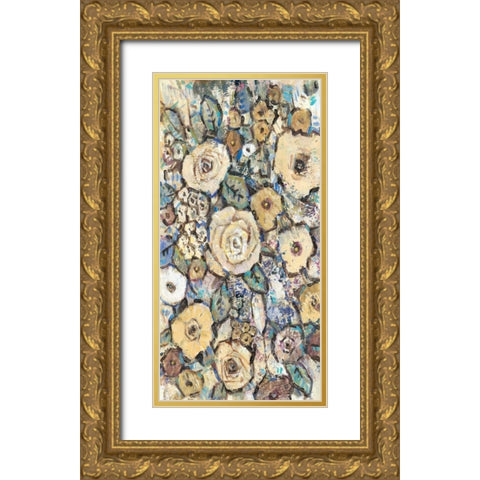 Decorative Flowers I Gold Ornate Wood Framed Art Print with Double Matting by OToole, Tim