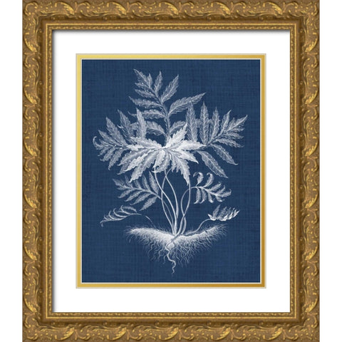 Foliage Chintz IV Gold Ornate Wood Framed Art Print with Double Matting by Vision Studio