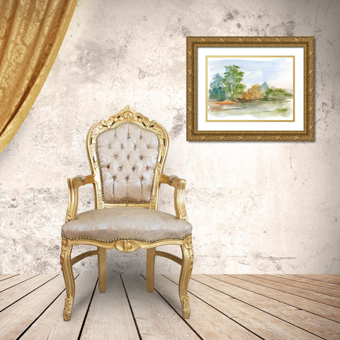 Impressionist Watercolor III Gold Ornate Wood Framed Art Print with Double Matting by Harper, Ethan