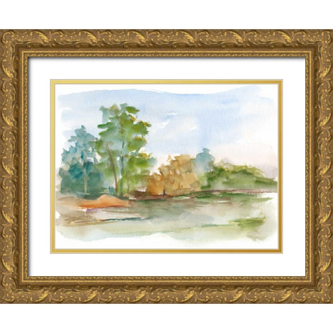 Impressionist Watercolor III Gold Ornate Wood Framed Art Print with Double Matting by Harper, Ethan