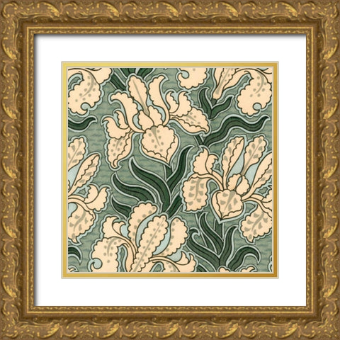 Nouveau Textile Motif II Gold Ornate Wood Framed Art Print with Double Matting by Vision Studio