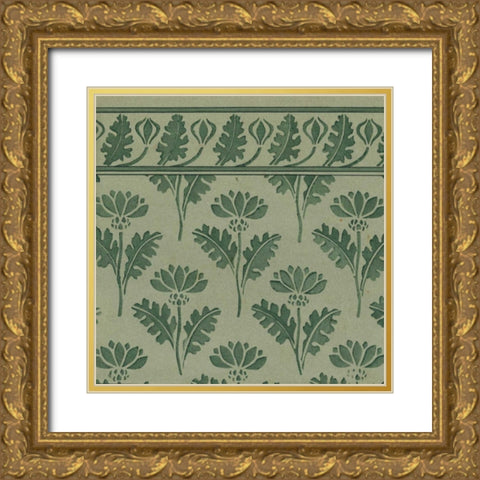 Nouveau Textile Motif VII Gold Ornate Wood Framed Art Print with Double Matting by Vision Studio