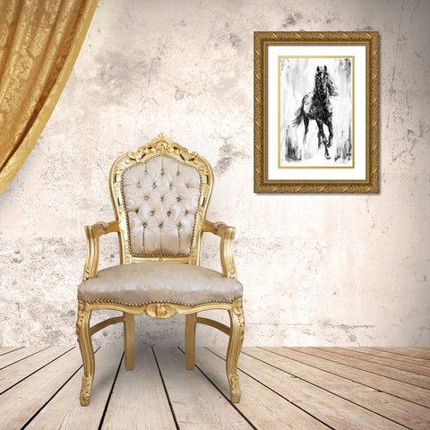 Rustic Stallion I Gold Ornate Wood Framed Art Print with Double Matting by Harper, Ethan