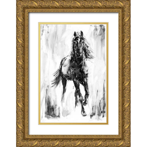 Rustic Stallion I Gold Ornate Wood Framed Art Print with Double Matting by Harper, Ethan