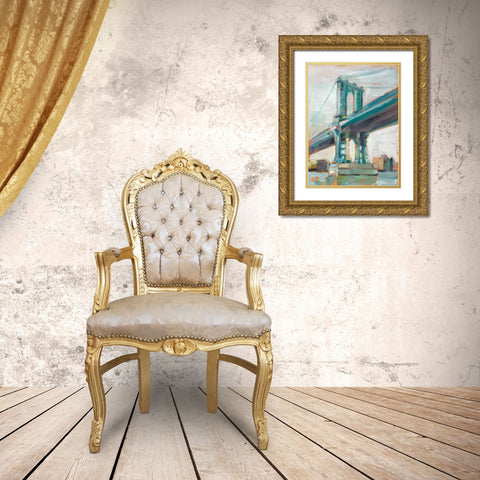 Contemporary Bridge I Gold Ornate Wood Framed Art Print with Double Matting by Harper, Ethan