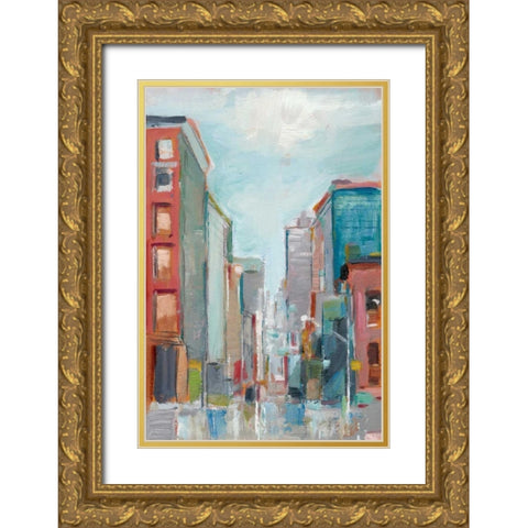 Downtown Contemporary II Gold Ornate Wood Framed Art Print with Double Matting by Harper, Ethan