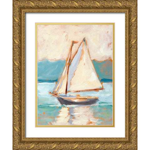 Contemporary Yacht I Gold Ornate Wood Framed Art Print with Double Matting by Harper, Ethan